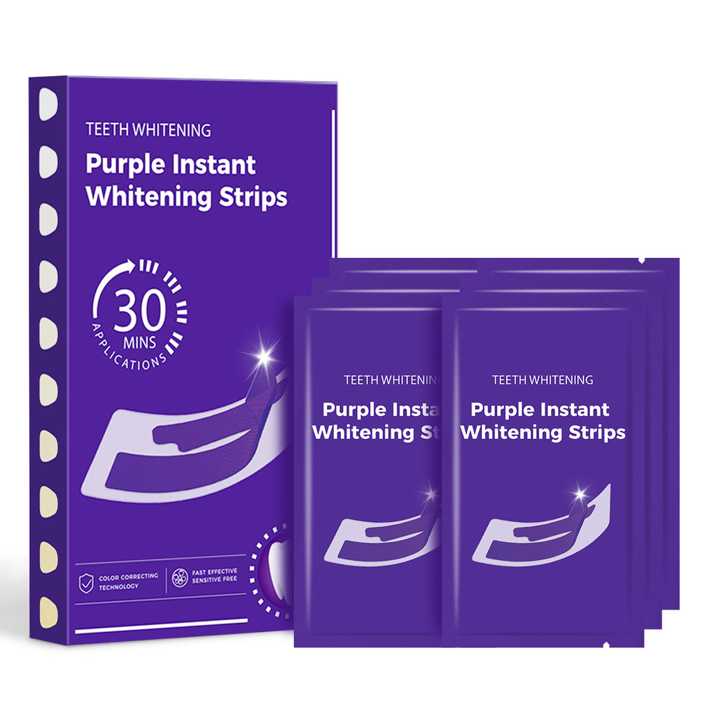 V34 Purple Teeth Whitening Strips, Brightening and Removing Yellow Stains